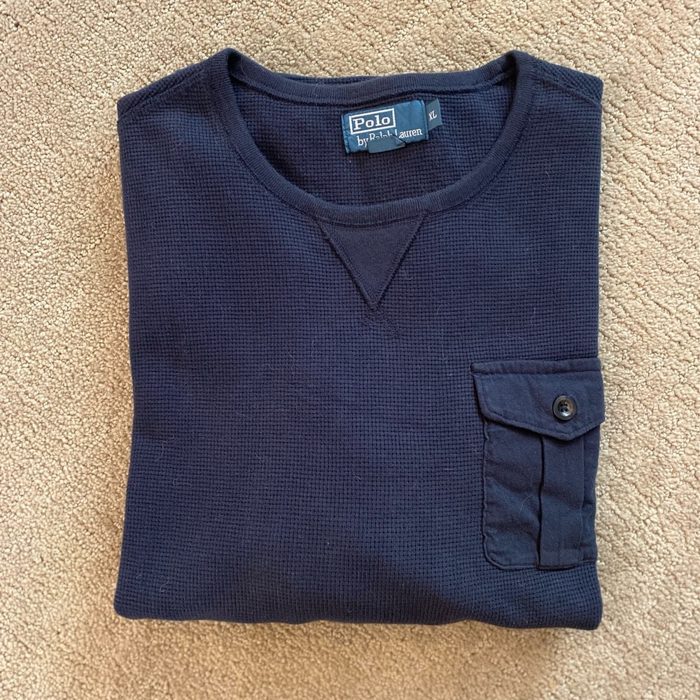 Navy blue Polo long sleeve shirt.  Size XL
